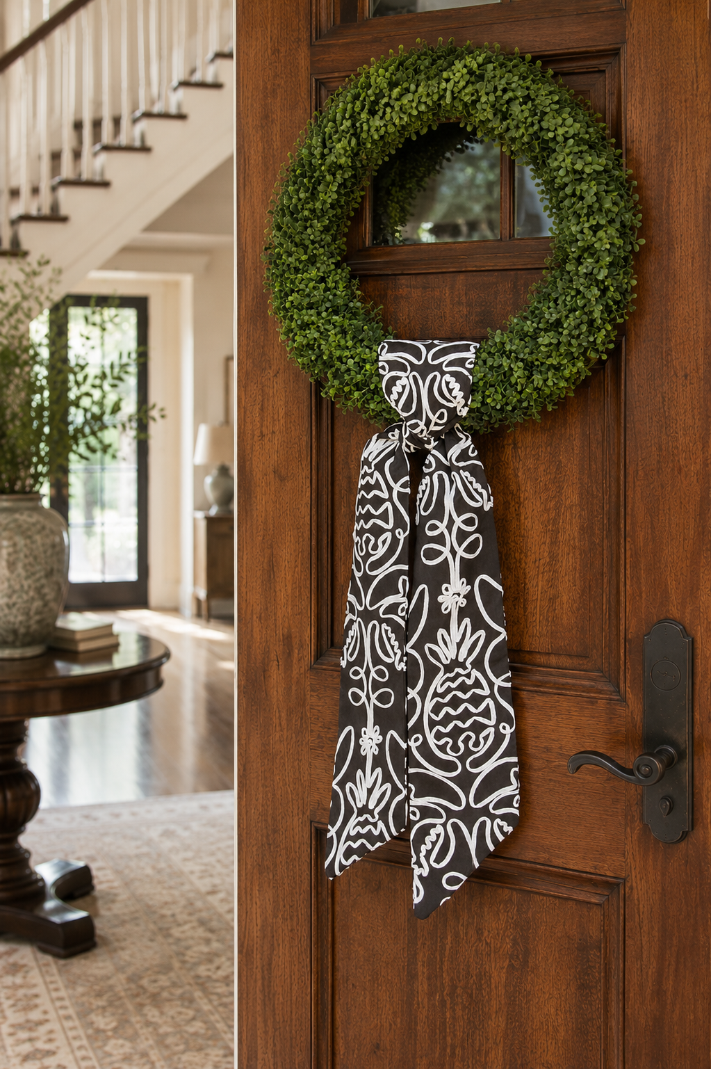 24" Everlux UV Round Boxwood Wreath