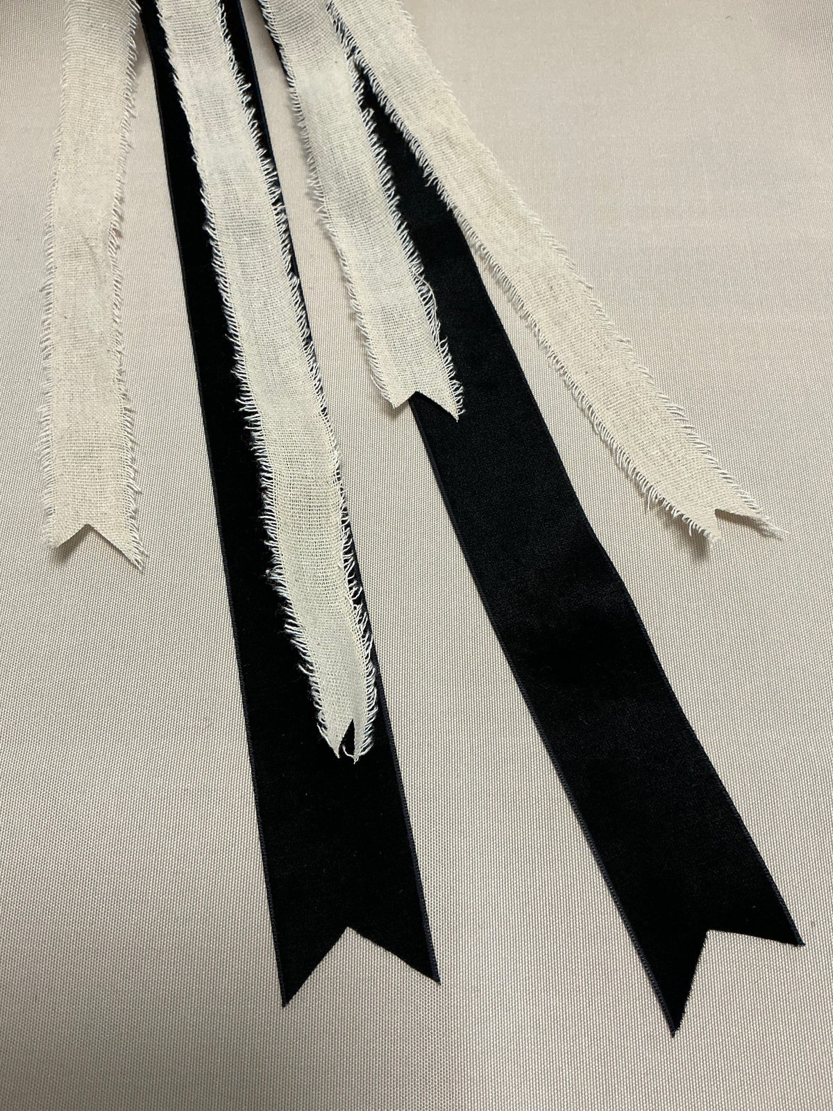 Classic Black Woven Velvet + Natural Frayed
