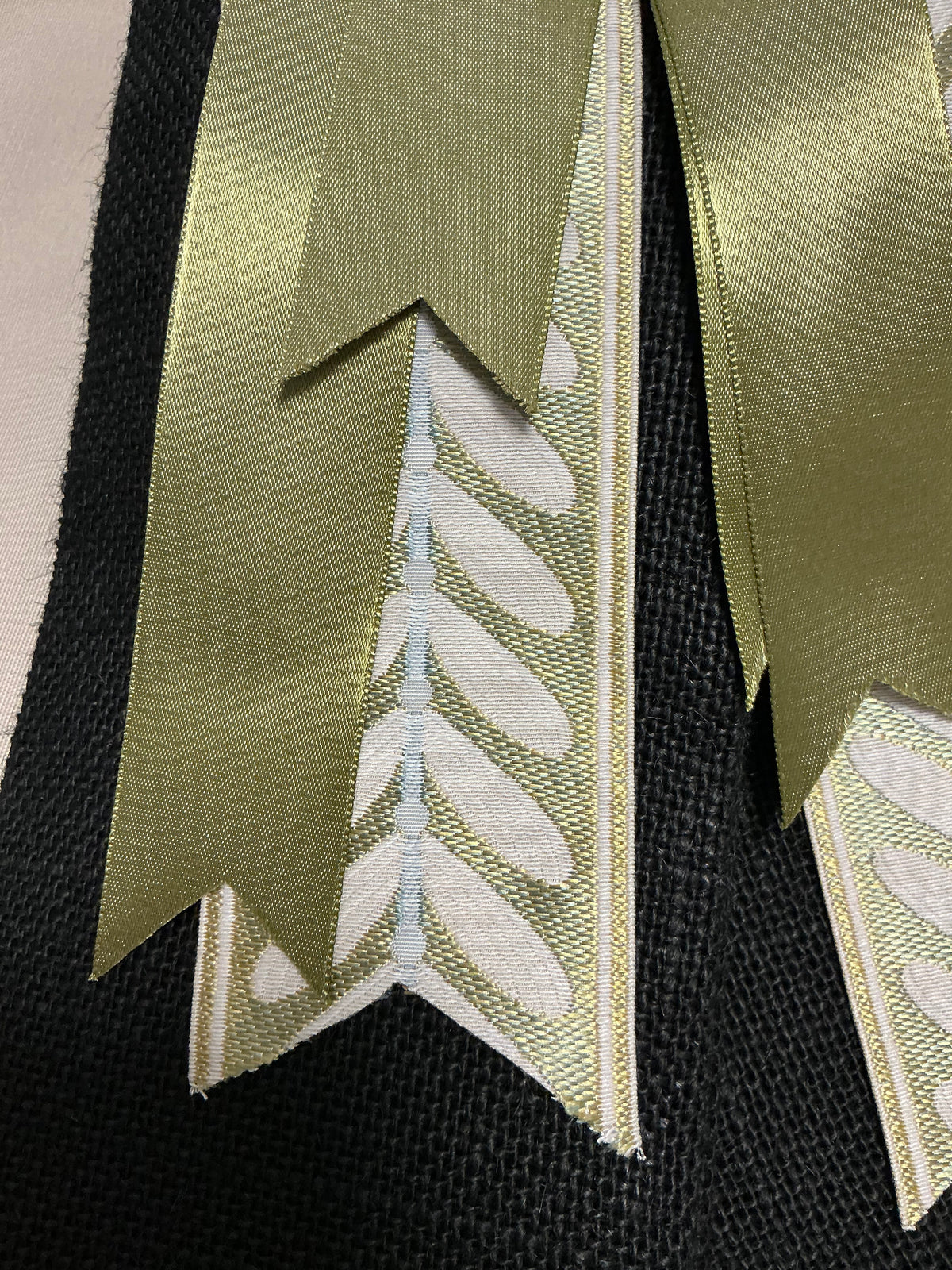 Olive Green + Green Pattern Silk