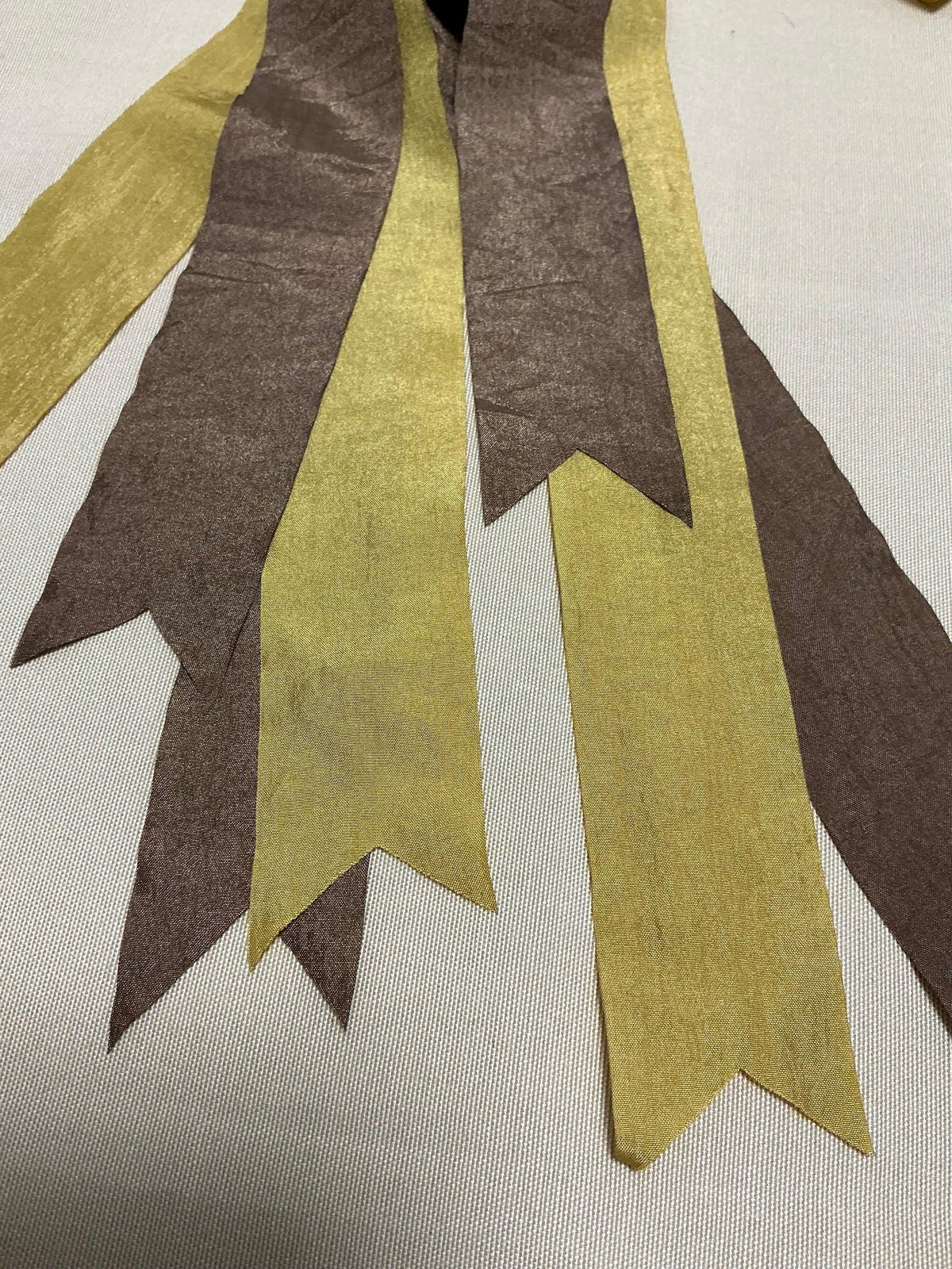 Brown Faux Silk + Antique/Matte Gold