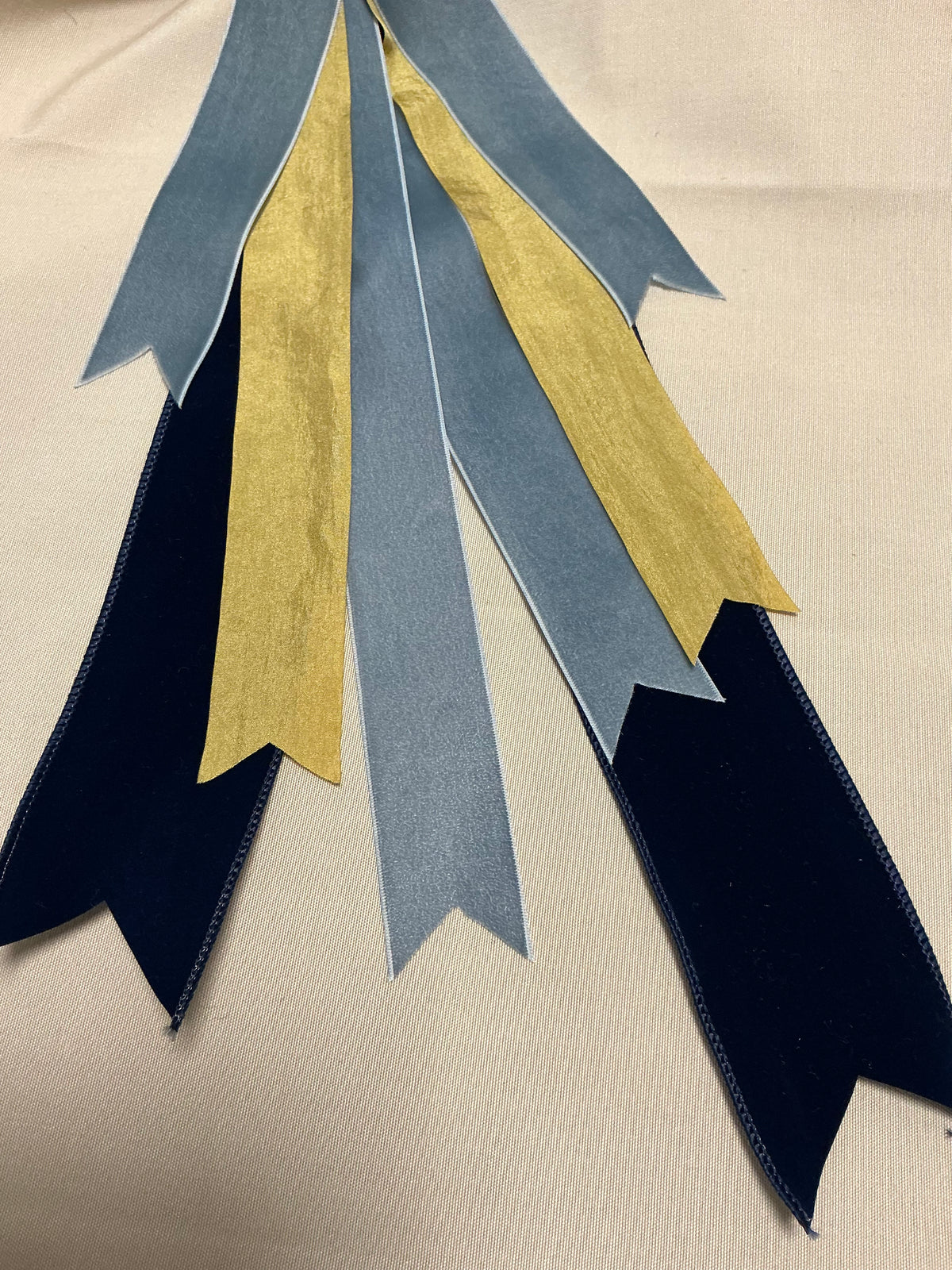 Wide Navy Velvet + Blue-Gray Velvet + Antique/Matte Gold