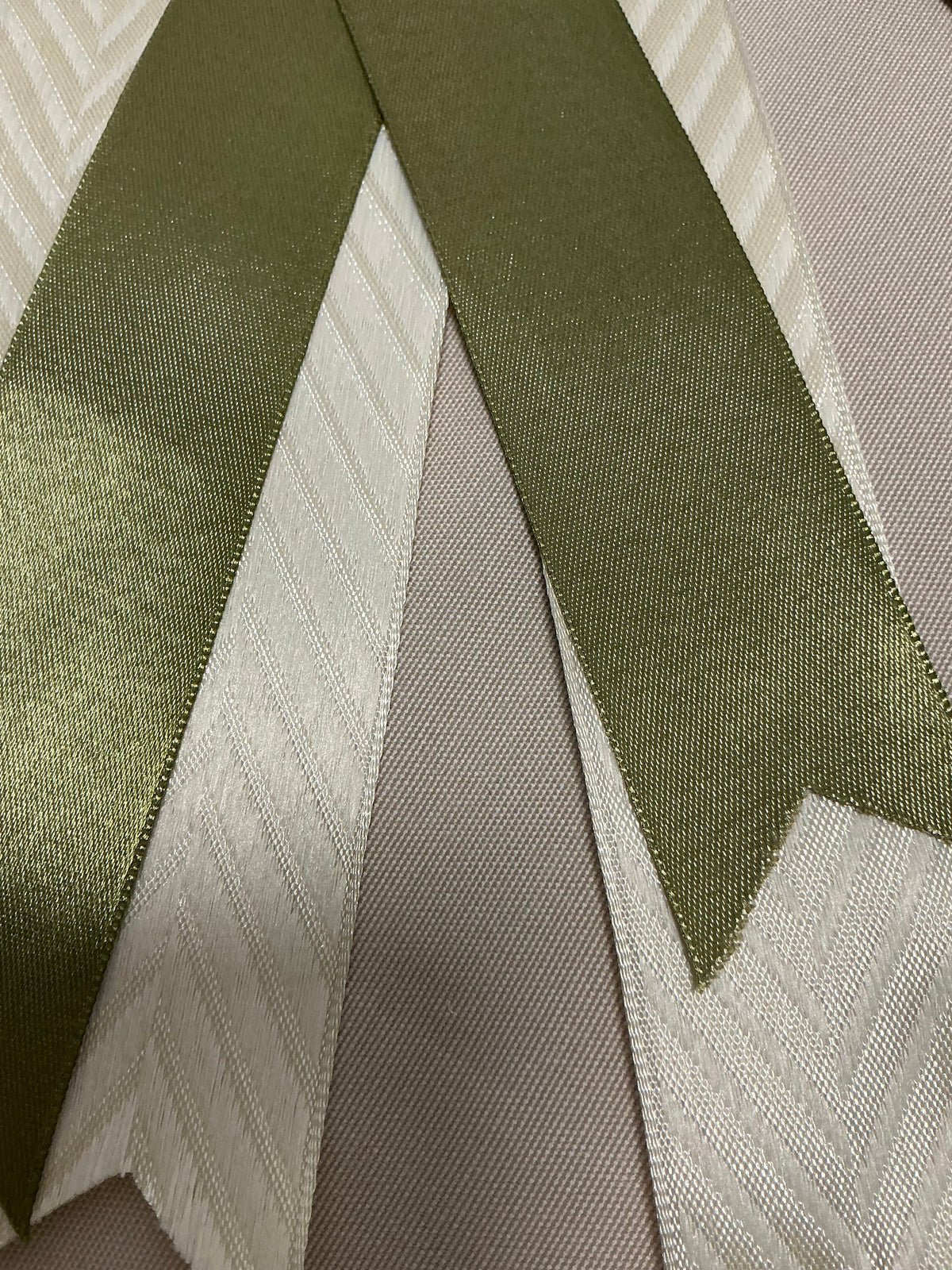 Olive Green + Cream Chevron
