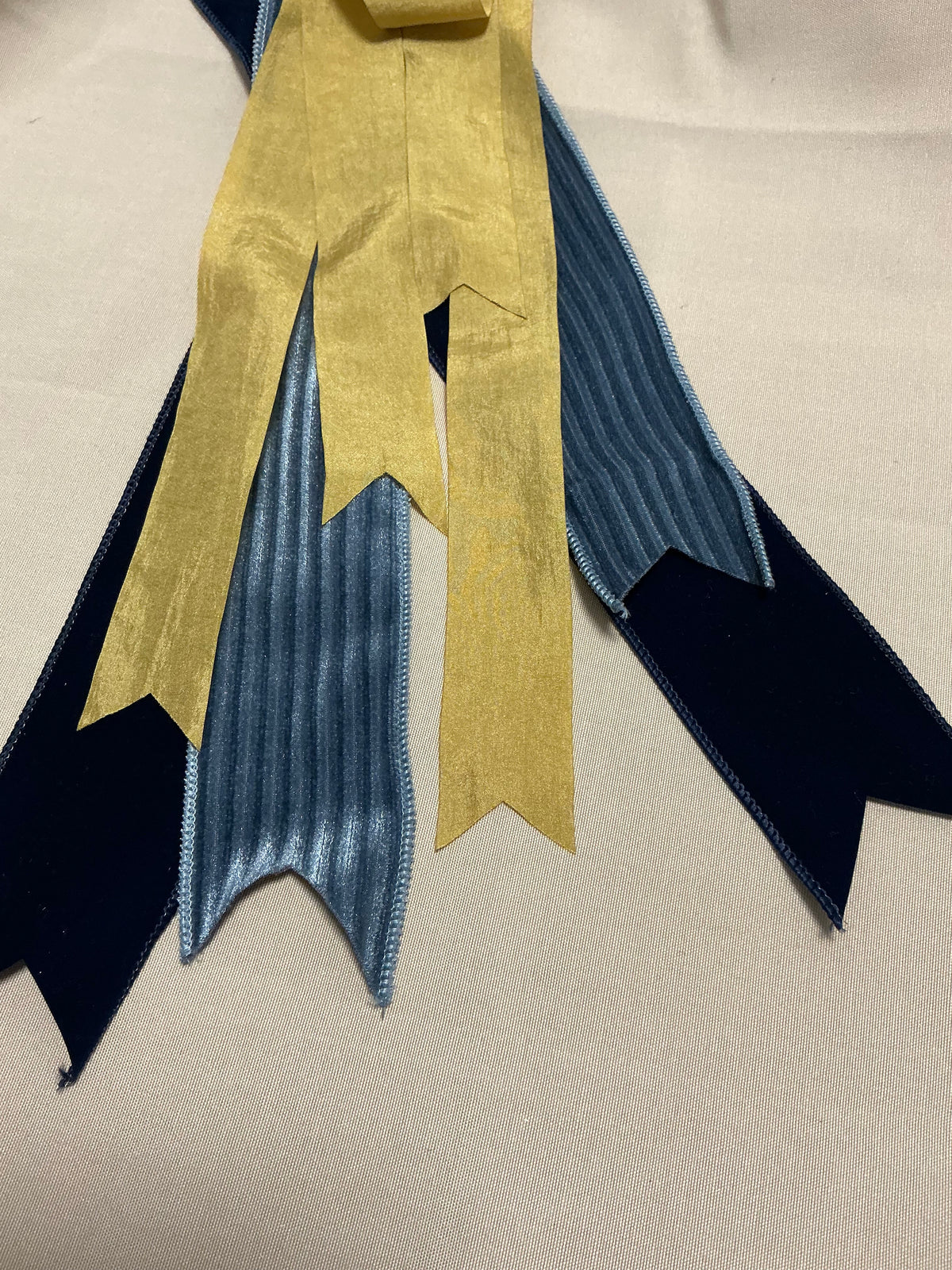Navy Velvet + Stripe Blue Velvet 2.5” + Antique/Matte Gold
