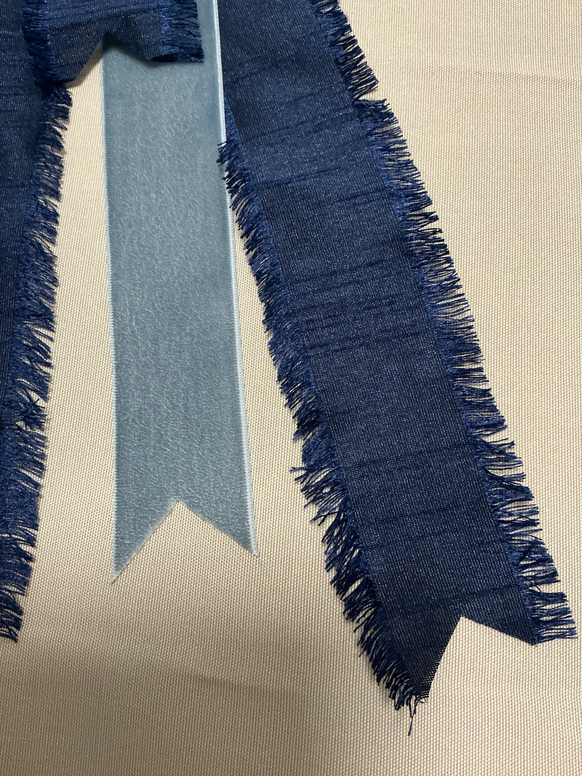 Lighter Frayed Navy + Blue Gray Velvet