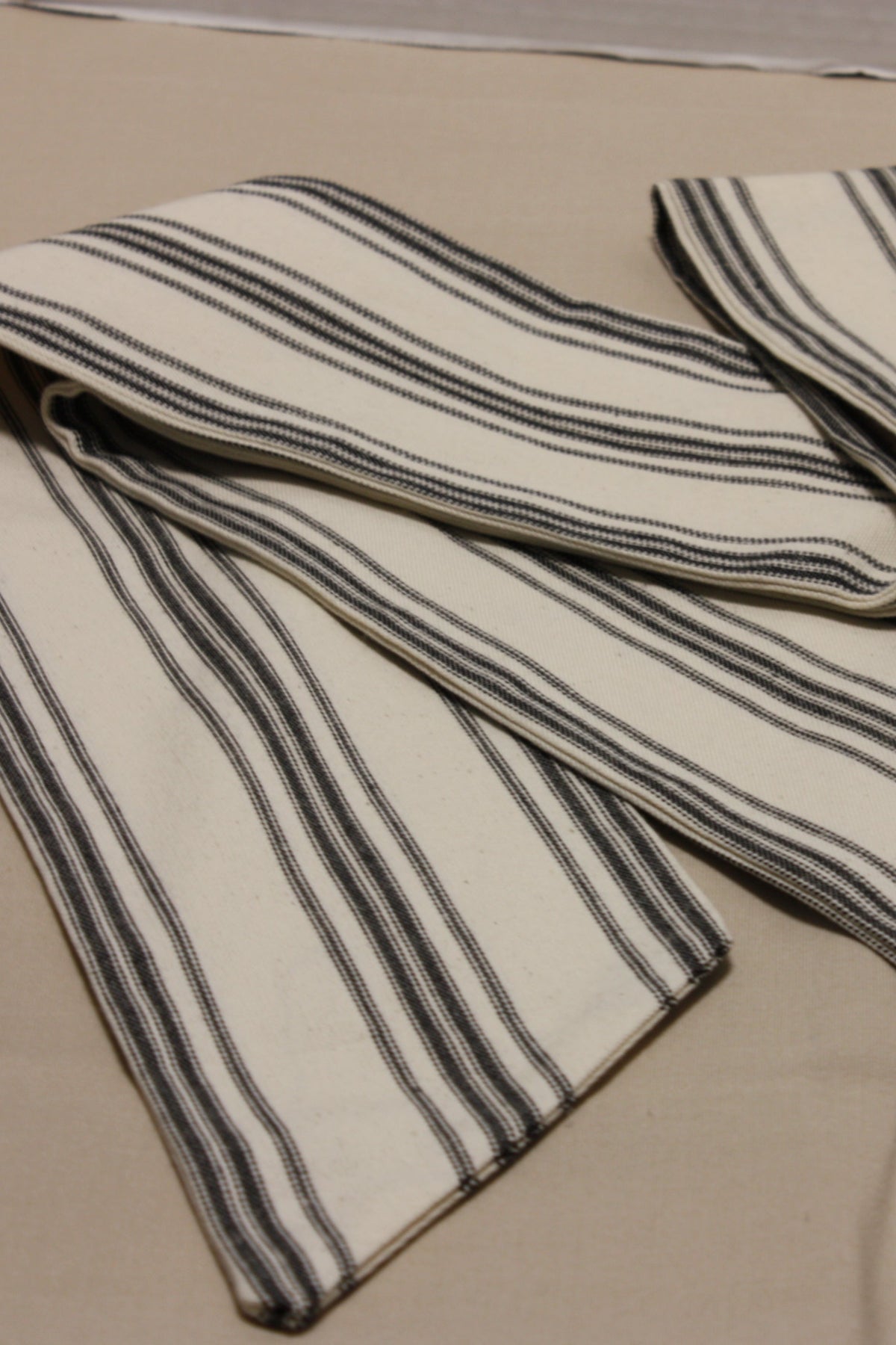 Natural Black Stripe Linen