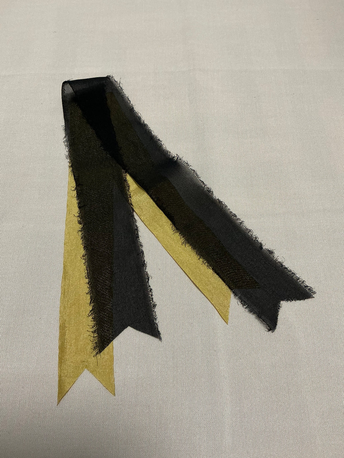 Black Frayed + Antique/Matte Gold
