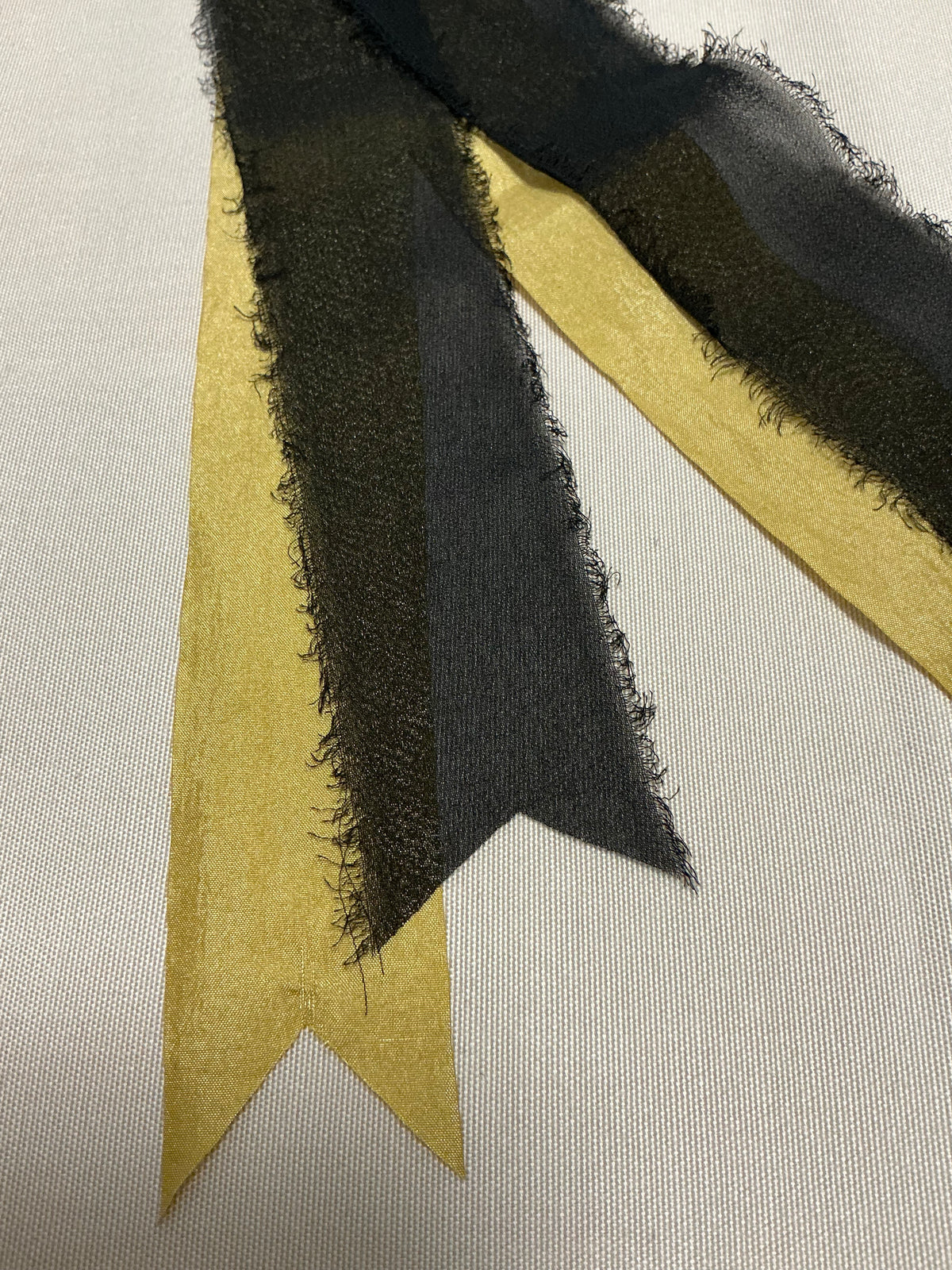Black Frayed + Antique/Matte Gold