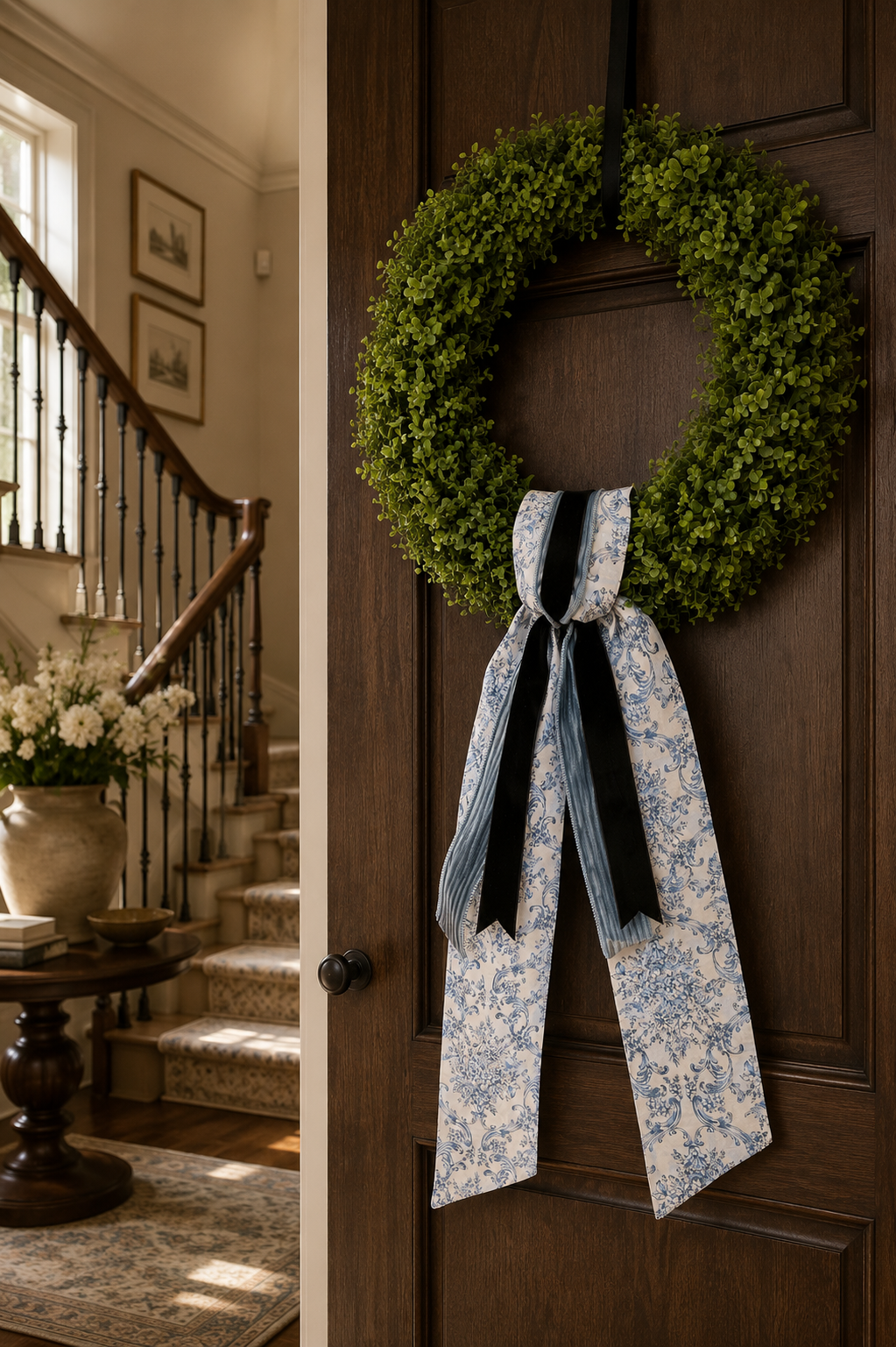 Antique Damask Blue