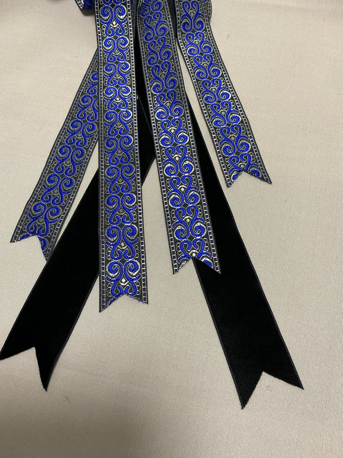 Classic Black Woven Velvet + Blue/Black Scroll Navy Jacquard