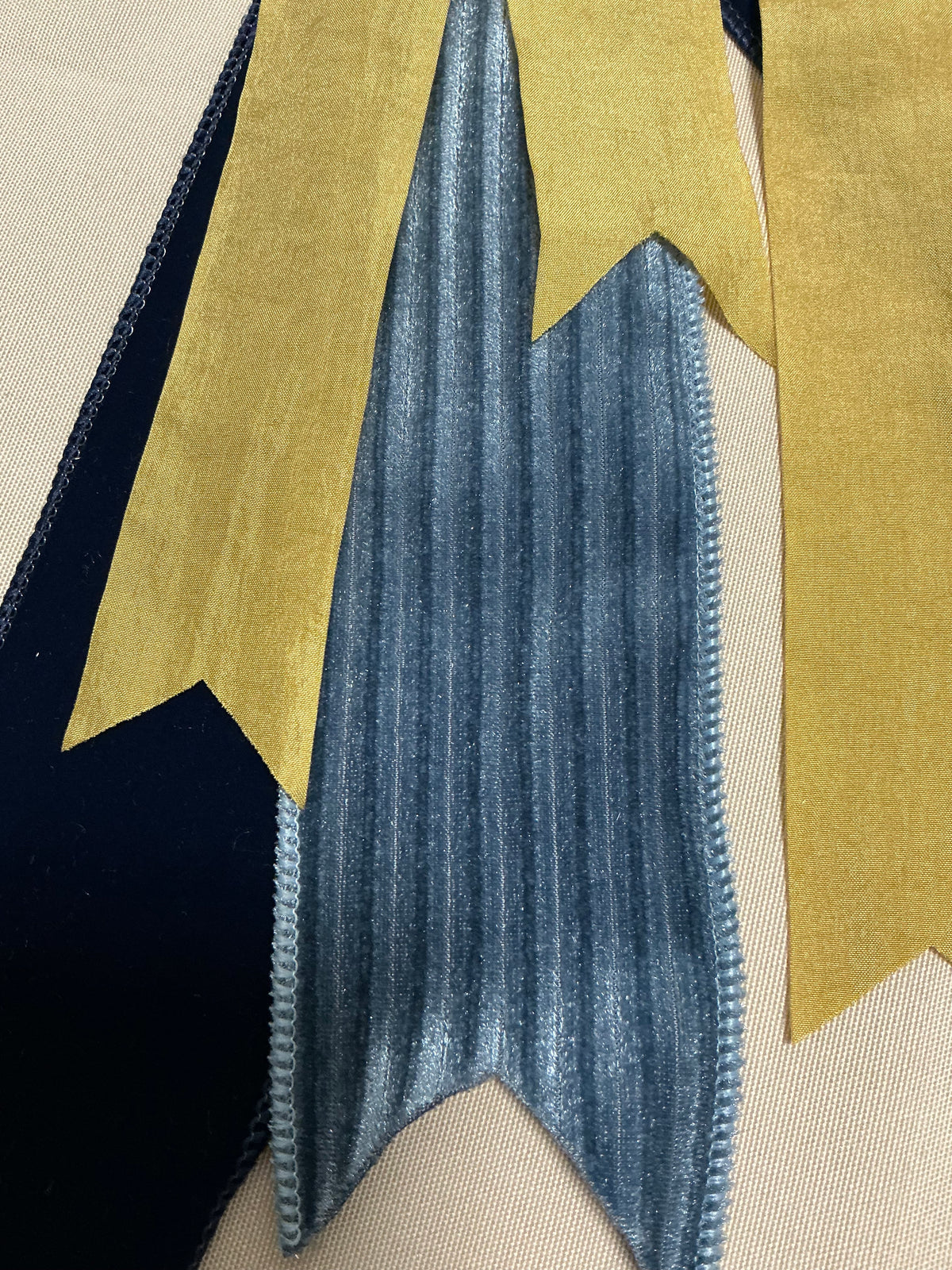 Navy Velvet + Stripe Blue Velvet 2.5” + Antique/Matte Gold