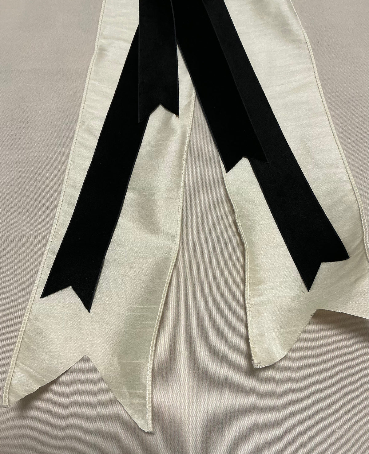 4” Cream Silk + Classic Black Woven Velvet