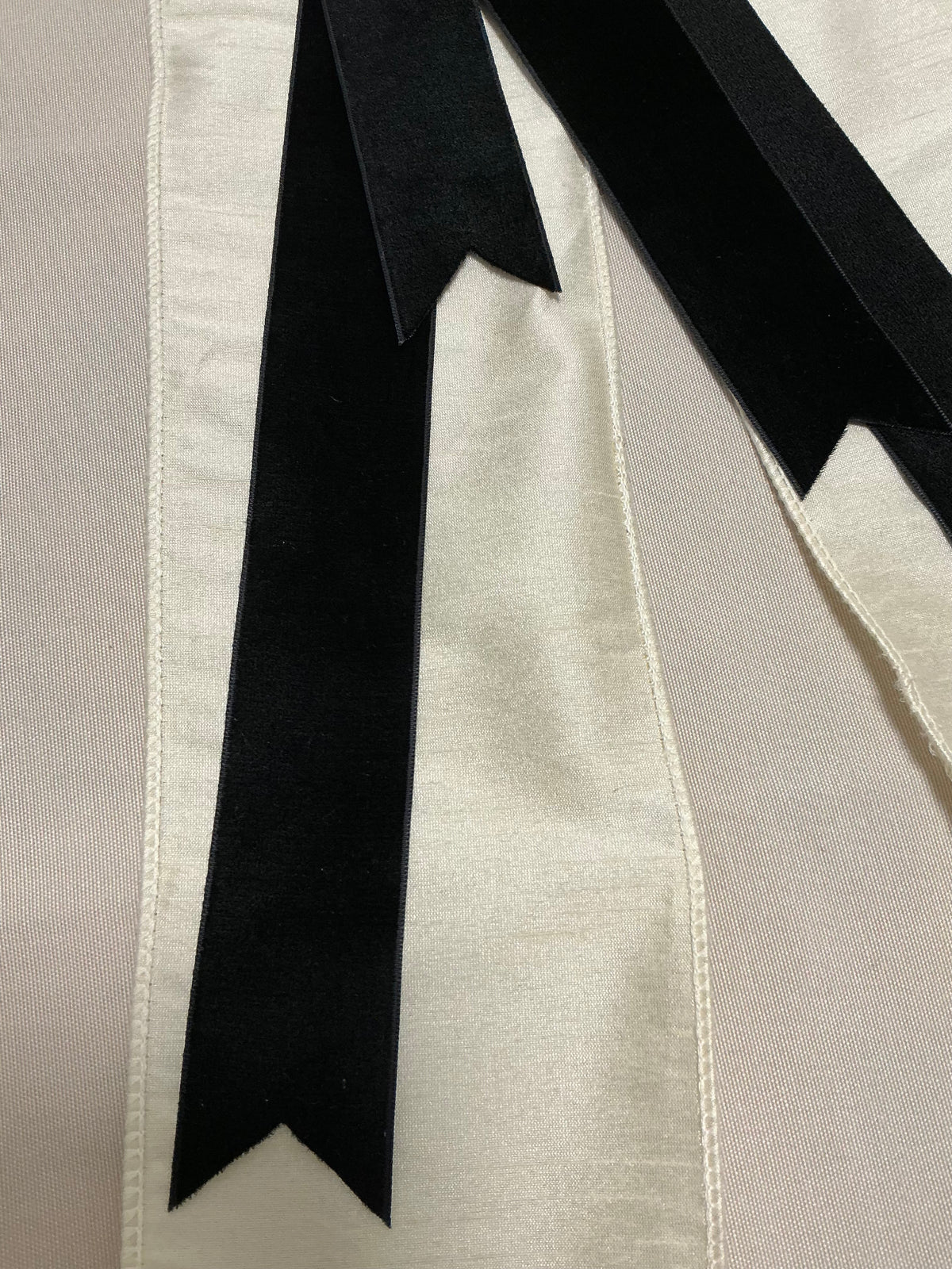 4” Cream Silk + Classic Black Woven Velvet