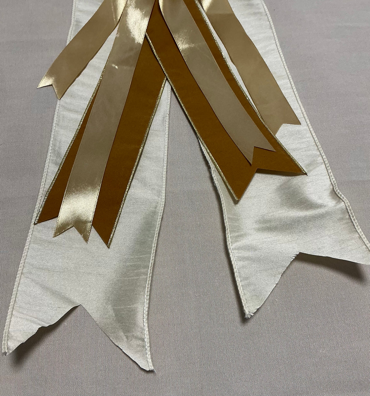 4” Wide Cream Silk + Gold Velvet + Narrow Bright Gold